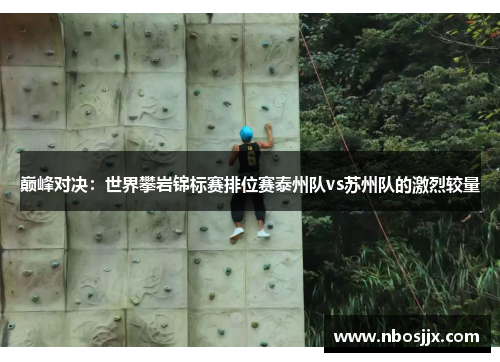巅峰对决：世界攀岩锦标赛排位赛泰州队vs苏州队的激烈较量